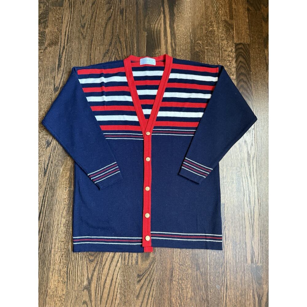 The Edinburgh Collection Cardigan Red White Navy S Made In Great Britain